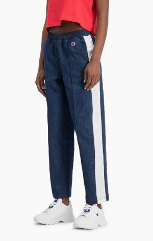 Dámské Jogger Kalhoty Champion Denim Stripe Flared Track Pants Tyrkysové Blankyt | 6973-NTBGV