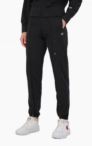 Dámské Jogger Kalhoty Champion Popper Front Track Pants Černé | 2837-UFJHX