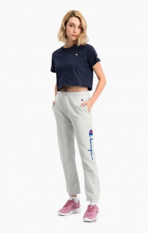 Dámské Jogger Kalhoty Champion Script Logo Stretch Reverse Weave Joggers Bílé | 7536-SOBWF