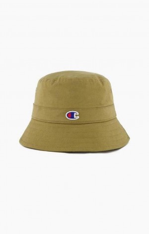 Dámské Klobouky Champion C Logo Patch Bucket Hat Olivy Zelené Zelene | 5470-PHFSL