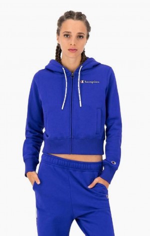 Dámské Mikina s Kapucí Champion Cropped Zip-Up S Kapucí Sweatshirt Blankyt | 1086-MAQRH