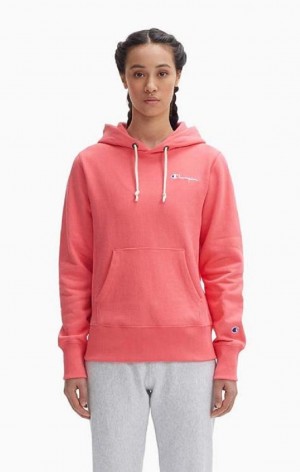 Dámské Mikina s Kapucí Champion Small Script Logo Hoodie Koralove | 7038-SHOVL