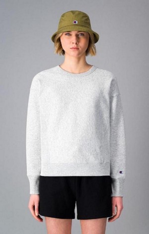 Dámské Mikiny Champion Lehké Reverse Weave Sweatshirt Světle Šedé | 5279-KMWBV