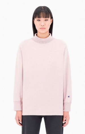 Dámské Mikiny Champion Ombré Wash High Neck Sweatshirt Růžové | 8162-BTGLP