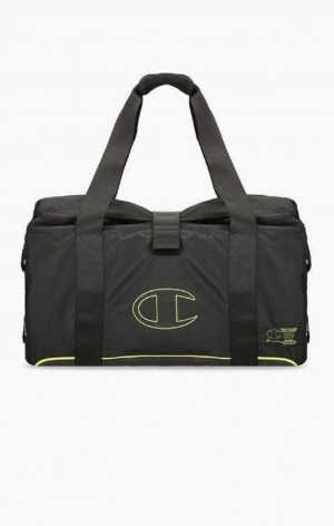 Dámské Tašky Champion Roll Top Neon Outline C Logo Duffle Bag Černé | 4138-OJQGA