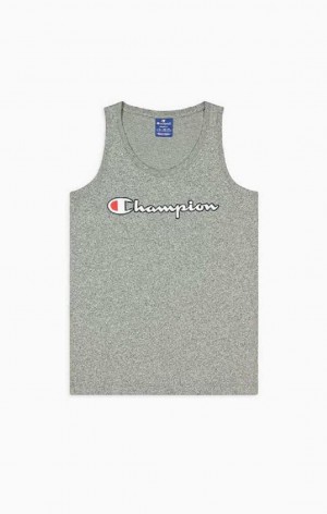 Dámské Tričko Champion Script Logo Tank Top Tmavě Šedé | 7258-LUIVR