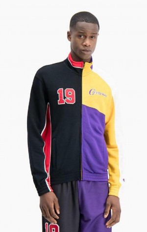 Pánské Bundy Champion NBMIX Patchwork 'Champion 19' Basketball Jacket Černé | 8597-TPWIL