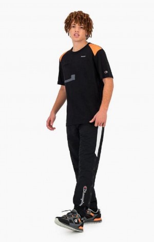 Pánské Jogger Kalhoty Champion Colour Block Track Pants Černé | 0397-ZJNDR