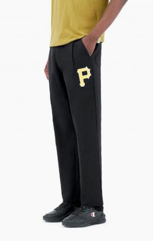 Pánské Jogger Kalhoty Champion Pittsburgh MLB Rovný Hem Woven Trousers Černé | 0294-YRJSI