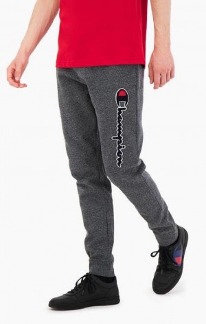 Pánské Jogger Kalhoty Champion Script Logo Bavlněné Terry Joggers Tmavě Šedé | 2017-OCELV