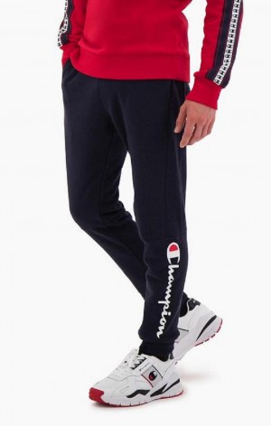 Pánské Jogger Kalhoty Champion Script Logo Bavlněné Terry Joggers Světle Šedé | 9261-HGSIA