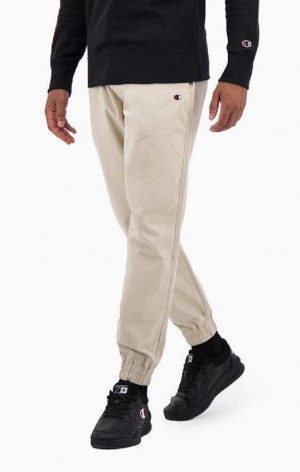 Pánské Jogger Kalhoty Champion Stretch Bavlněné Twill Cuffed Trousers Hnědé | 4268-CGNTB