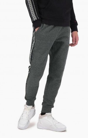 Pánské Jogger Kalhoty Champion Stripe C Logo Tape Bavlněné Terry Joggers Tmavě Šedé | 6359-KHWYL