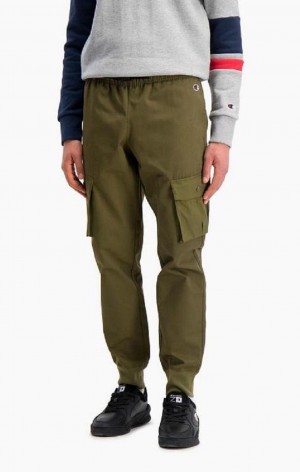 Pánské Jogger Kalhoty Champion Žebrovaný Cuff Cargo Joggers Zelene | 4120-QFYDW