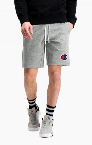 Pánské Kraťasy Champion C Logo Bavlněné Terry Bermuda Shorts Tmavě Šedé | 4357-OIEFB