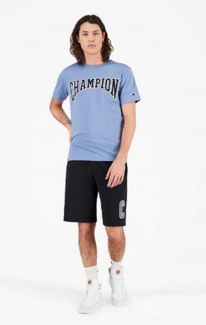 Pánské Kraťasy Champion Collegiate C Logo Shorts Černé | 3710-ULIHO