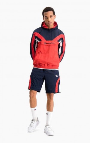 Pánské Kraťasy Champion Stripe Detail Track Shorts Tmavě Tyrkysové | 8149-ORZGL