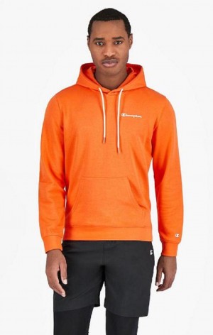 Pánské Mikina s Kapucí Champion Small Script Logo Hoodie Oranžové | 5280-YRXMI