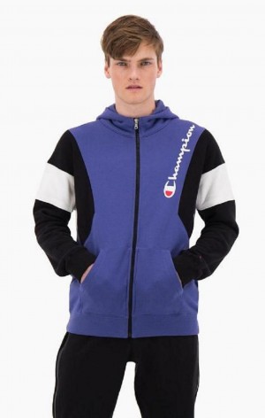 Pánské Mikina s Kapucí Champion Zip-Up Colour Block Bavlněné Terry S Kapucí Jacket Levandule | 9548-OBDEY