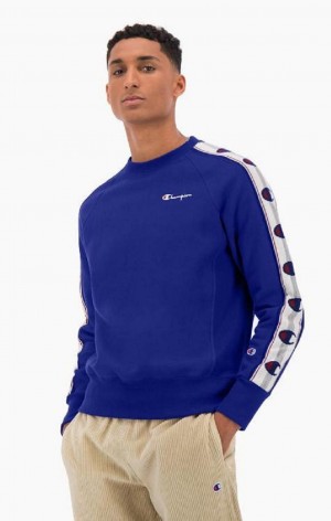 Pánské Mikiny Champion Jacquard Logo Tape Sweatshirt Blankyt | 1283-RJXPG