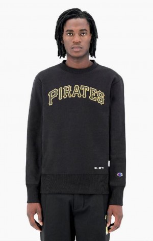 Pánské Mikiny Champion Pittsburgh MLB Reverse Weave Sweatshirt Černé | 7239-GEKPL