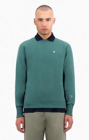 Pánské Mikiny Champion Reverse Weave Sweatshirt Zelene | 8725-VRLFB