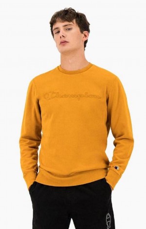 Pánské Mikiny Champion Script Logo Reverse Weave Sweatshirt Oranžové | 3108-HFCZW