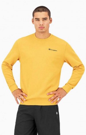 Pánské Mikiny Champion Small Script Logo Sweatshirt Oranžové | 4691-VJNRA