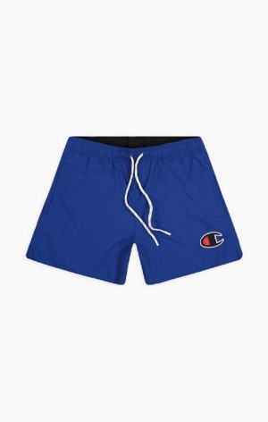 Pánské Plavky Champion Satin C Logo Swim Shorts Blankyt | 7490-DKICJ