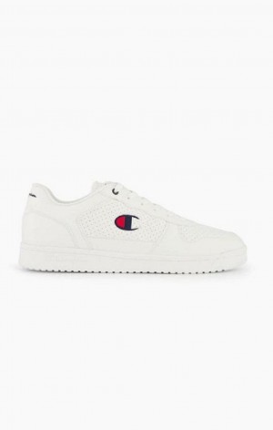 Pánské Sportovní Boty Champion Chicago Faux Læder Trainers Bílé | 3791-WCHDK