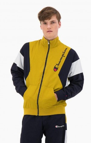 Pánské Tepláky Champion Zip-Up Colour Block Jacket Zlaté | 4985-OQCEP