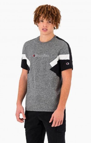 Pánské Tričko Champion Colour Block Insert T-Shirt Tmavě Šedé | 3698-JZQTF