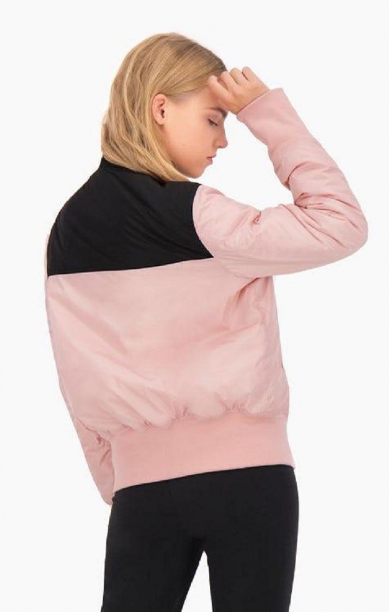 Dámské Bundy Champion Colour Block Bomber Jacket Růžové | 9325-EPHAQ