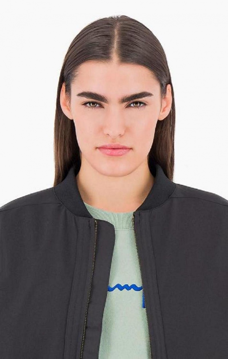 Dámské Bundy Champion Cropped Stretch Bomber Jacket Černé | 4219-DILMW