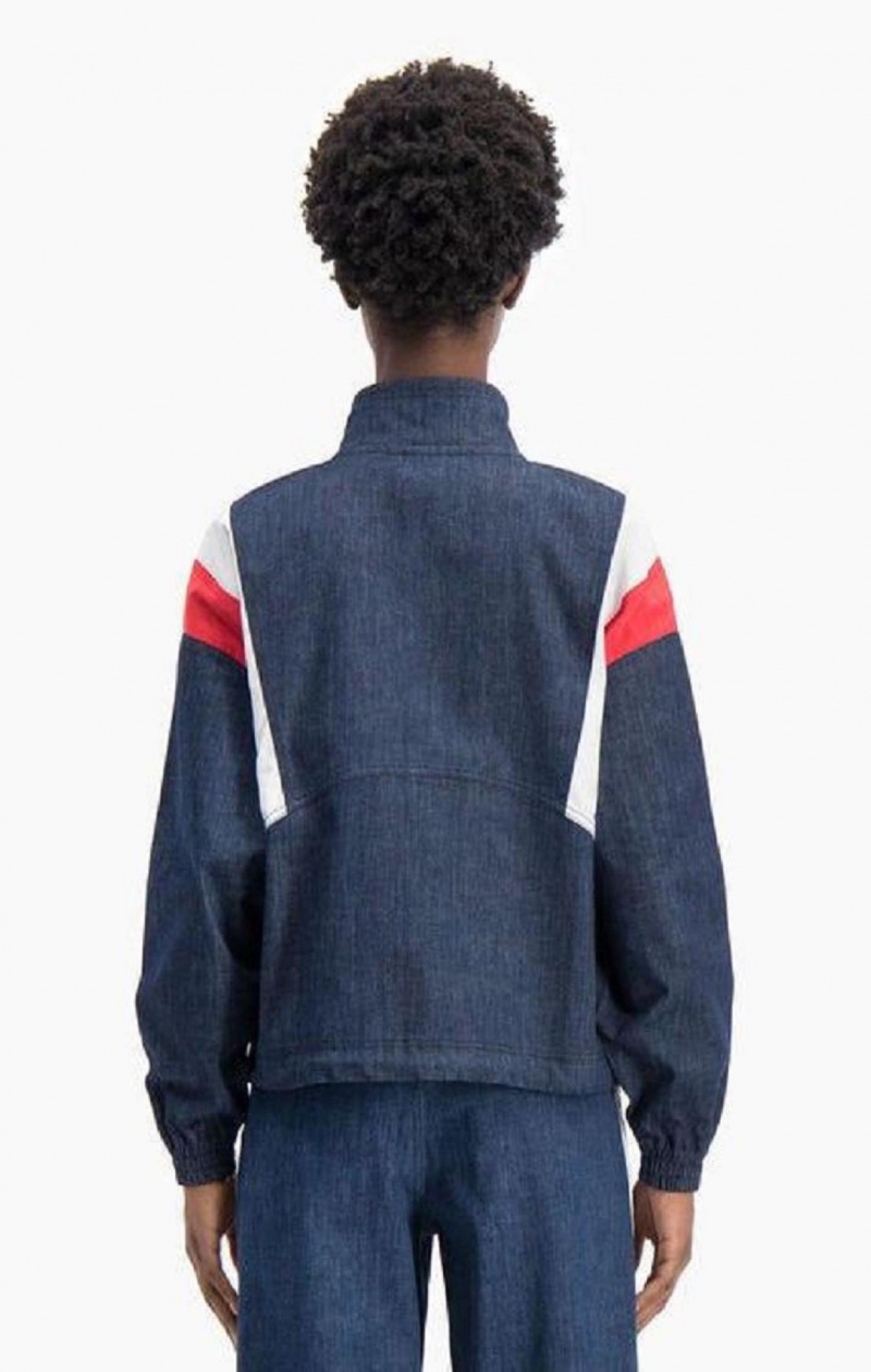 Dámské Bundy Champion Denim Stripe Track Jacket Tyrkysové Blankyt | 4217-YJHMT