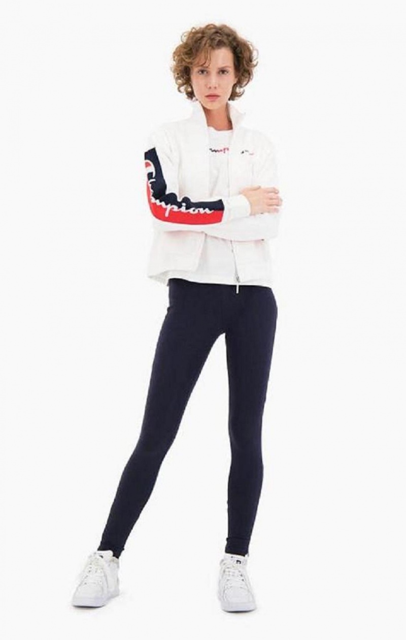 Dámské Bundy Champion Two Tone Insert Sleeve Sweat Jacket Bílé | 4791-SLDYG