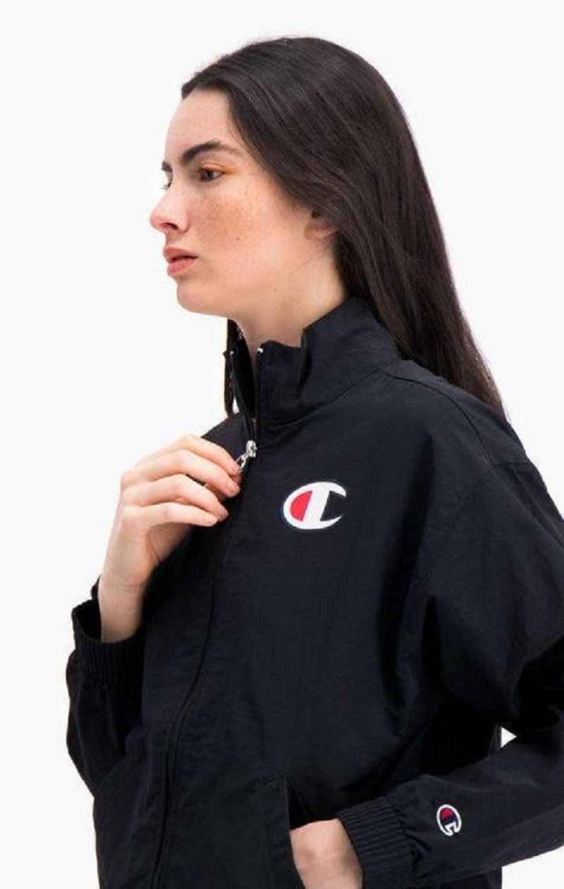 Dámské Bundy Champion Vody Repellent Zip-Through Track Jacket Černé | 6731-AGHTM