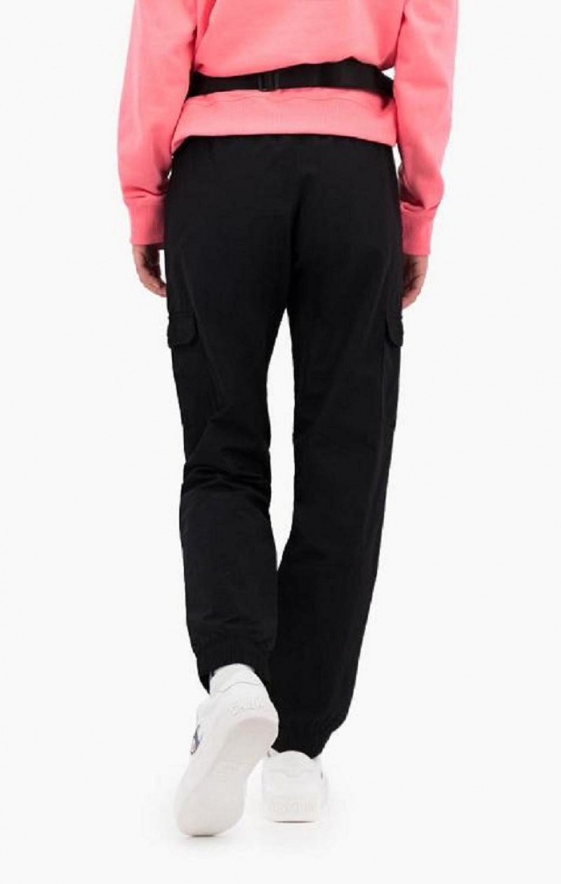 Dámské Jogger Kalhoty Champion C Logo Cargo Trousers Černé | 9260-SZTNH