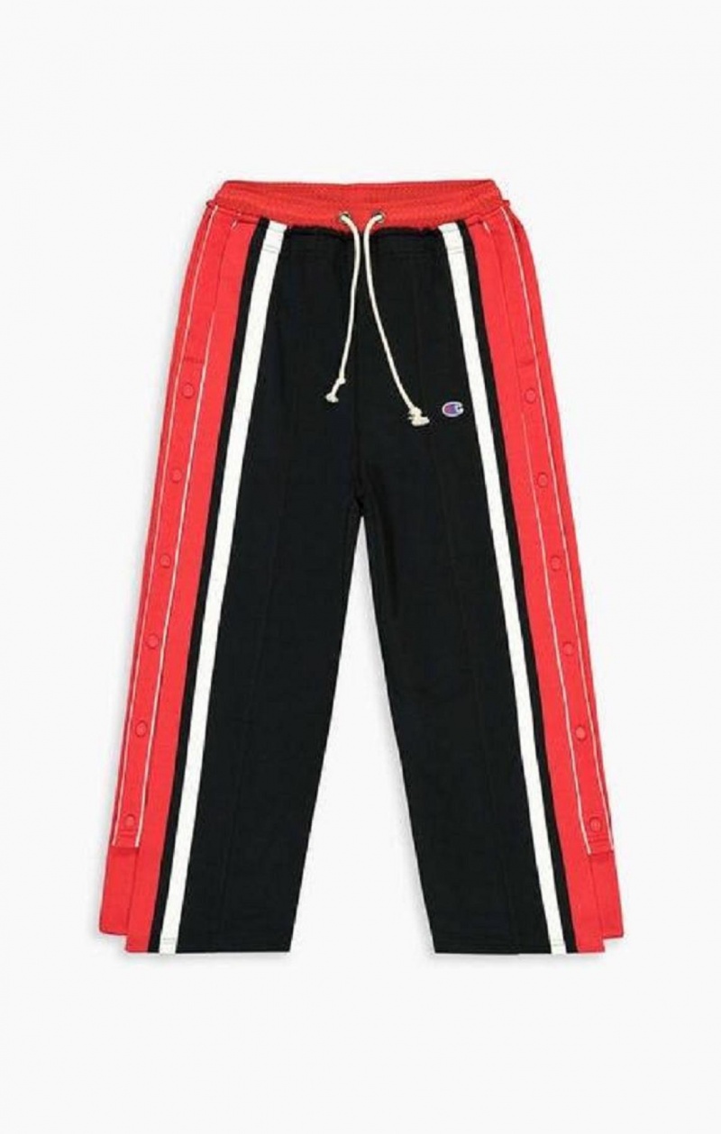 Dámské Jogger Kalhoty Champion Double Layer Popper Flared Track Pants Černé Červené | 2851-ADONW