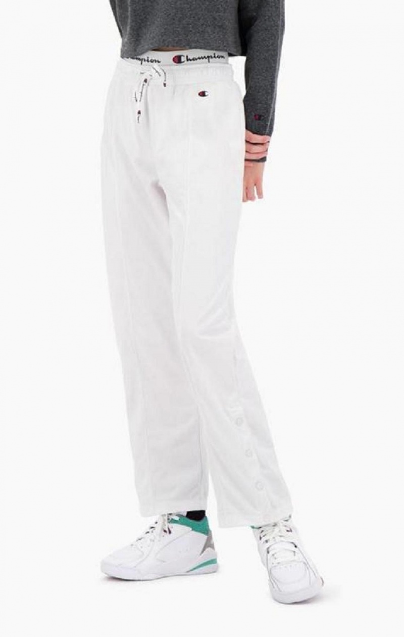 Dámské Jogger Kalhoty Champion Double Waistband Popper Track Pants Bílé | 5102-PELNA