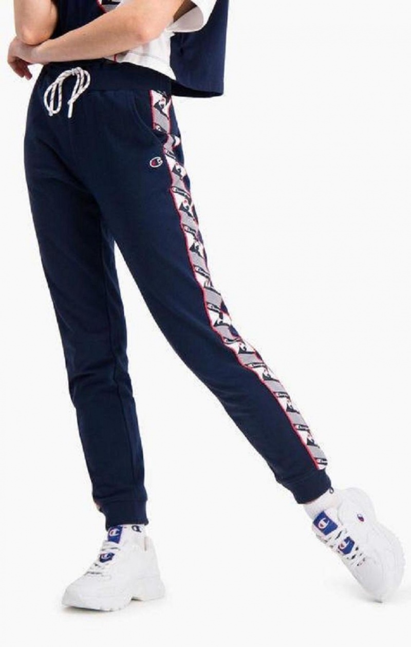 Dámské Jogger Kalhoty Champion Jacquard Logo Tape Joggers Tmavě Tyrkysové | 1409-XJSHD