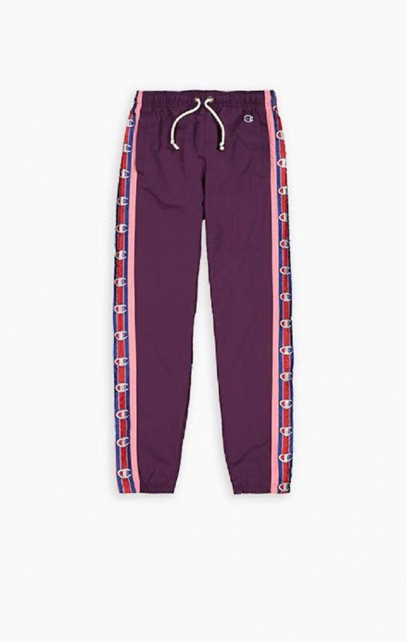 Dámské Jogger Kalhoty Champion Logo Tape Cuffed Track Pants Tmavě Fialové | 9802-WXSOV