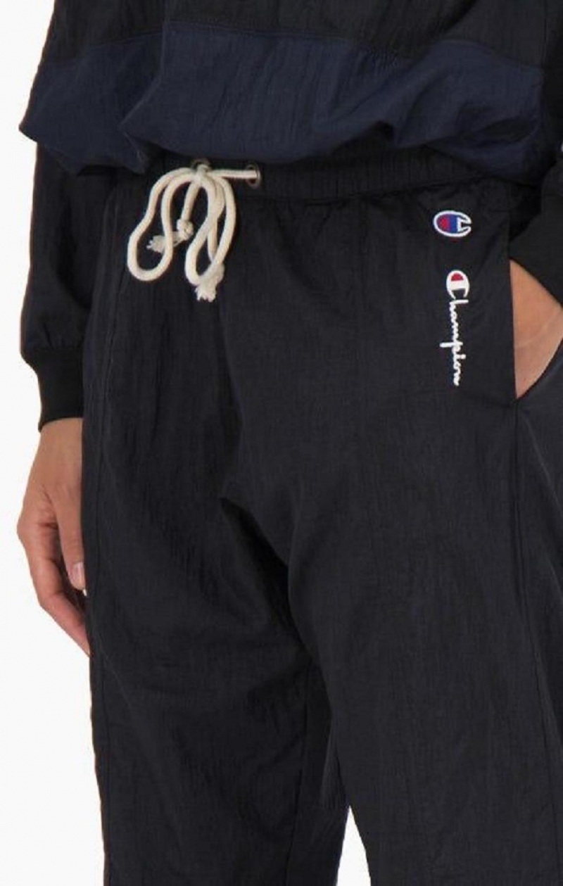 Dámské Jogger Kalhoty Champion Panel Detail Cuffed Track Pants Černé | 1243-HYAJU