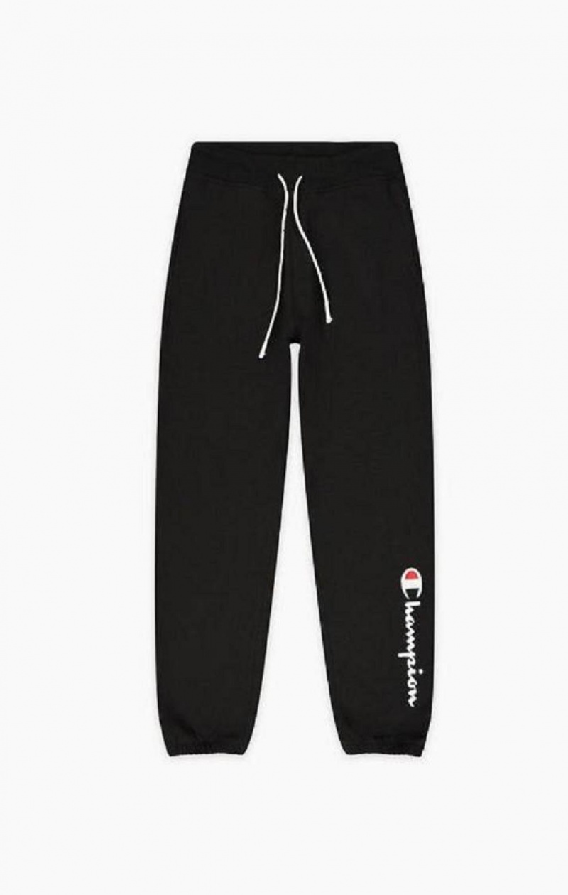 Dámské Jogger Kalhoty Champion Satin Stitch Script Logo Fleece Joggers Černé | 2358-YTNLM