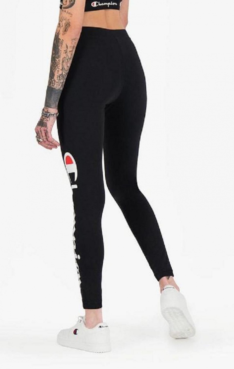 Dámské Jogger Kalhoty Champion Script Logo 7/8 Leggings Černé | 7250-DVFBC