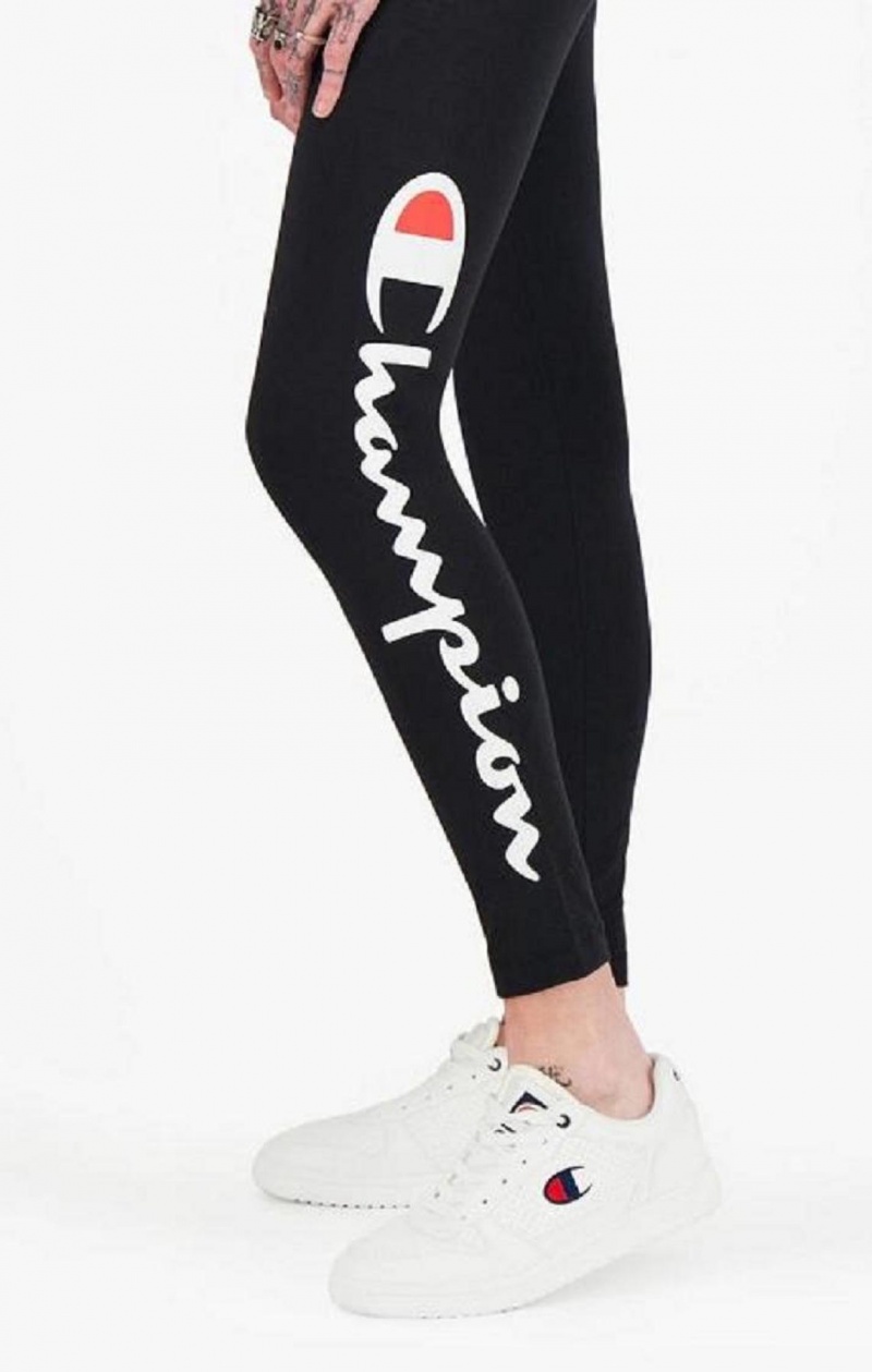 Dámské Jogger Kalhoty Champion Script Logo 7/8 Leggings Černé | 7250-DVFBC