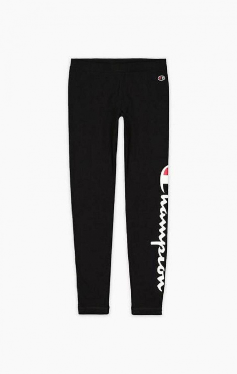 Dámské Jogger Kalhoty Champion Script Logo 7/8 Leggings Černé | 7250-DVFBC