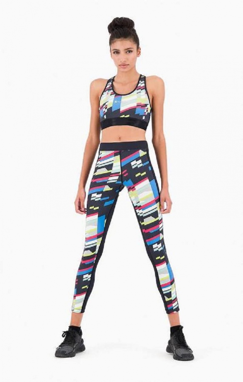 Dámské Jogger Kalhoty Champion Script Logo 90s Stretch Leggings Černé | 7503-EMZKQ