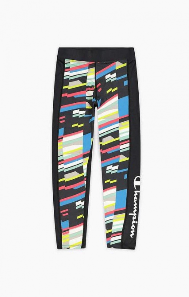 Dámské Jogger Kalhoty Champion Script Logo 90s Stretch Leggings Černé | 7503-EMZKQ