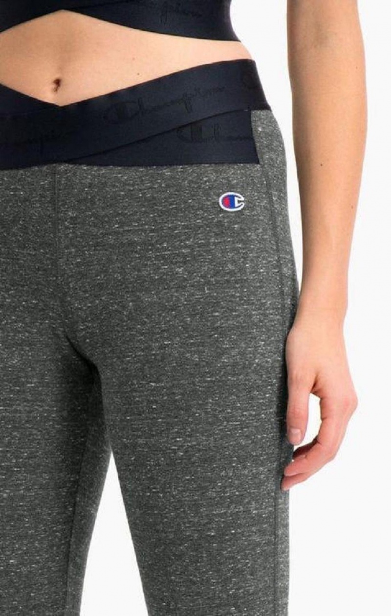 Dámské Jogger Kalhoty Champion Script Logo Crossover Tréninková Leggings Tmavě Šedé | 6829-MVFGQ